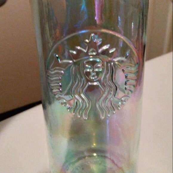 Starbuck iridescent glass water bottle 22 oz. - Picture 2 of 5